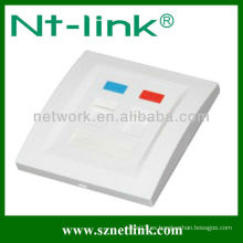 UK Color blanco estándar 86 x 86 mm 2 puerto rj45 placa frontal